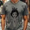 A vector graphic design featuring a stylized portrait of a girl dressed as a princess.