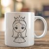 A young female royalty character in a traditional princess outfit, suitable for various design purposes.
