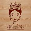 A young female princess figure designed as a vector graphic.