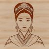 A high-quality SVG illustration of a young female princess with a regal expression.