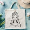 A royalty-inspired illustration of a young female character in a regal attire.