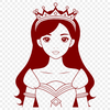 Princess Royalty Vector Image A royalty-themed SVG illustration featuring a female character in royal attire.