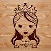 A detailed illustration of a young female princess in a medieval-inspired gown.