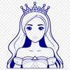 A digital illustration of a young female princess in a regal pose, suitable for vector art projects.