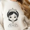 Elegant Princess Clipart SVG File A young female royalty figure in an elegant pose.