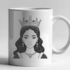 Female royalty character in a vector format.