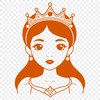 A young female character dressed in royal attire, suitable for vector design.