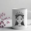 A young female princess in a formal gown, depicted as a vector art design.
