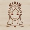 Free Vector Girl Royal Outfit A young female character dressed in royal attire, suitable for digital design projects.