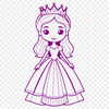 Royally Designed SVG Icon A young female princess figure in traditional attire, suitable for various design projects.