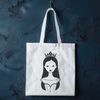 Young Princess Vector Image Graphic A young female character dressed in a royal gown and tiara.