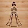 A young female princess illustration in a vector design format.