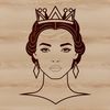 A vector graphic design featuring a woman dressed as a princess.
