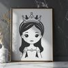 Regal Young Girl Character A young female princess character designed as a vector art graphic, suitable for various digital applications.