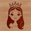 Vector graphic design of a young girl dressed as royalty, suitable for customization.