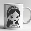 Vector Princess Graphic Design An elegant vector graphic representation of a girl wearing a tiara and royal clothing.