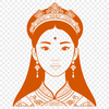 Illustration of a girl in royal attire created using SVG technology.