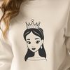 A stylized illustration of a young princess in a flowing gown, suitable for vector design and cutting machine projects.