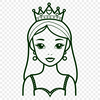 A young female character in royal attire, suitable for vector design projects.