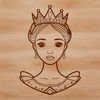 A vector illustration of a young female princess in medieval attire.
