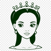 Young Princess Clip Art Graphics A vector illustration of a young female princess in regal attire, suitable for various design applications.