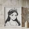 Vector illustration of a female princess character in a regal pose.