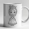 Princess Silhouette in Traditional Attire A stylized illustration of a young princess in a traditional costume.