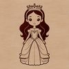 A young female princess character in a royal dress, suitable for vector art and design.