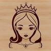 A young girl dressed in royal attire, perfect for vector design or cutting machine projects.