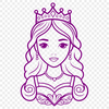 Vector Princess Portrait A young female character in a royal gown, designed as a vector art illustration.