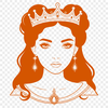 A royalty-inspired female silhouette with a crown.