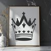 Regal Symbol Vector Art A vector illustration of a crown, suitable for digital design and cutting machine use.