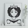 Beautiful Young Princess SVG Image An illustration of a young female princess in royal attire, suitable for digital use.