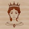 Female character in a princess costume, illustrated as a vector graphic.