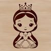 Female royalty illustration in vector format, suitable for various digital applications.