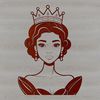 An SVG vector design featuring an illustration of a girl dressed as a princess with a royal crown and accessories.