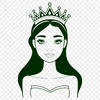 A royalty-inspired illustration of a young female princess in a traditional dress.