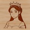 A royalty-inspired female character in traditional attire, suitable for vector art designs.