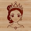 A young female character in a royal gown, suitable for vector graphics design.
