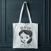 Young Princess SVG Design A detailed illustration of a young female princess in a regal pose.