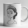 Royal Young Girl Silhouette A young female character dressed in royal attire, depicted as a princess.