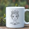 A digital illustration of a young female princess in royal attire, created as a vector graphic.