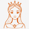 An SVG illustration of a young female princess character in medieval attire.