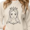 Vector illustration of a young female princess in a regal outfit