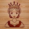 A young female character depicted in a traditional princess attire with a regal crown and elegant features.
