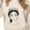 An SVG illustration of a girl in royal attire.