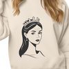 A digital illustration of a female princess in a regal pose, created as an SVG vector graphic.