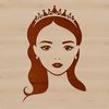 A royalty-free SVG vector art design featuring a woman in a regal setting.