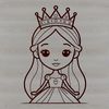Female character illustration in simple vector design.