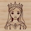 A digital illustration of a young female princess in traditional attire.